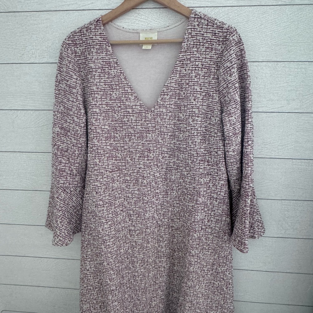 Anthropologie V-Neck Textured Swing Dress